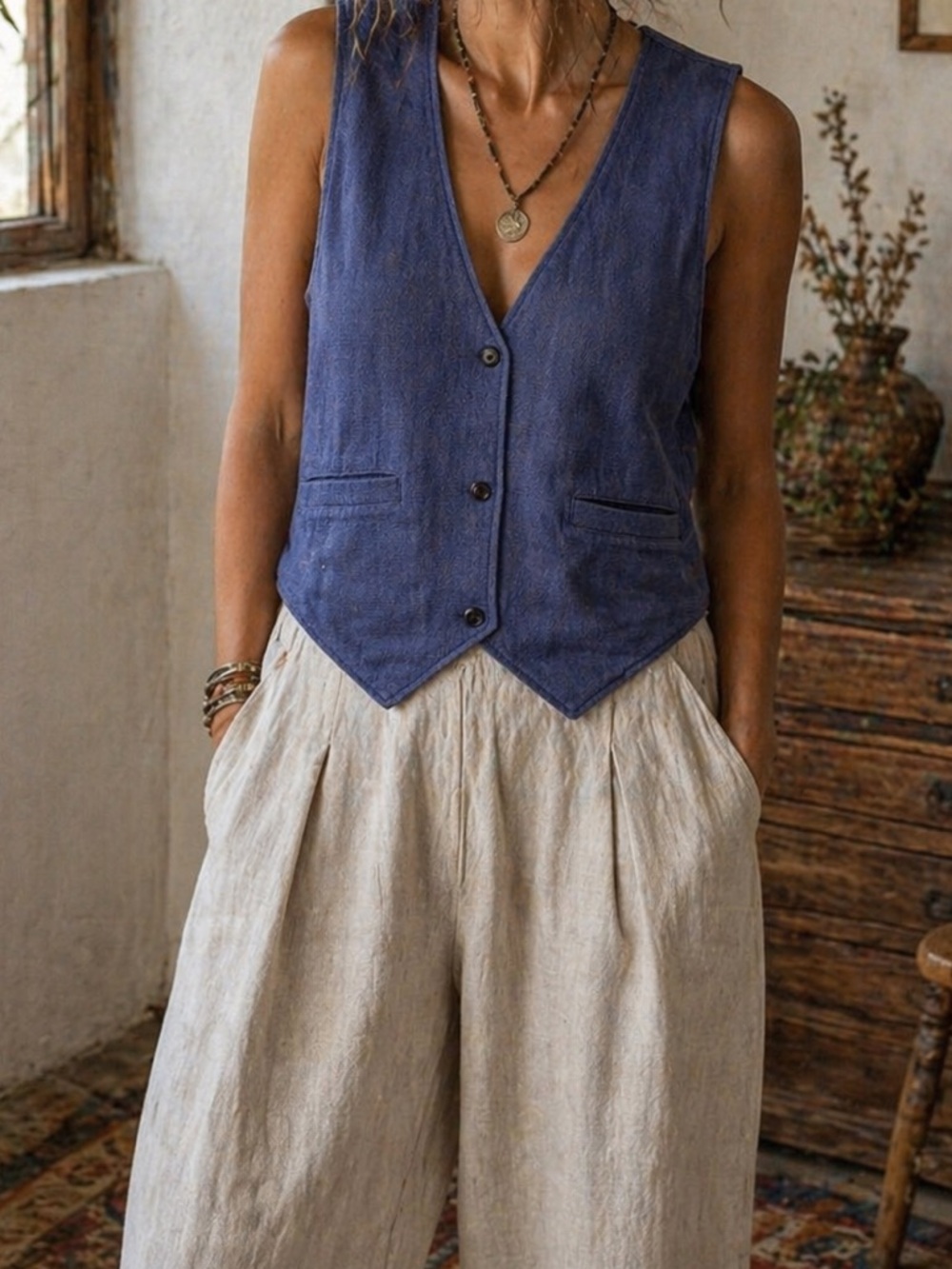 Loomed Guatemalan Vest 100% Cotton